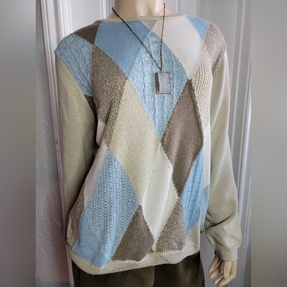 Vintage Alfred Dunner women's sweater with geometric design - Picture 2 of 5